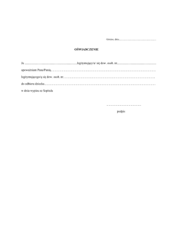 Upoważnienie do odbioru dziecka pdf