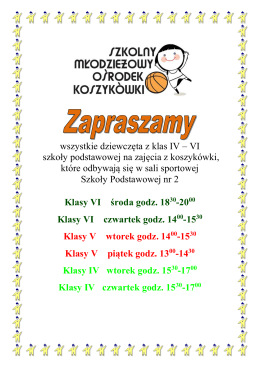 wszystkie dziewczęta z klas IV – VI szkoły podstawowej na zajęcia z