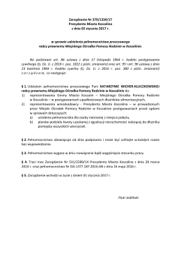 Zarządzenie Nr 379/1334/17 Prezydenta Miasta