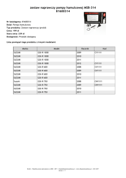 zestaw naprawczy pompy hamulcowej MSB-314 (81600314)