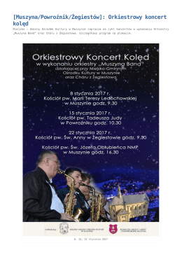 [Muszyna/Powroźnik/Żegiestów]: Orkiestrowy koncert kolęd