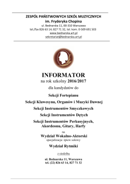 informator BEDNARSKA 2016/17 - Zespół Państwowych Szkół