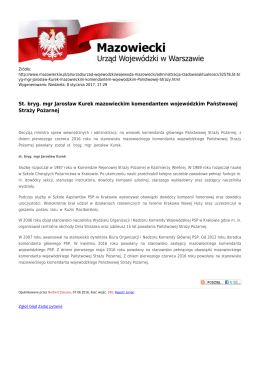 St. bryg. mgr Jarosław Kurek mazowieckim komendantem