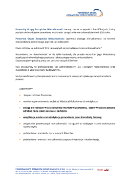 Pomorską Grupę Zarządc&oacute;w Nieruchomości tworzy zesp&oacute;ł o