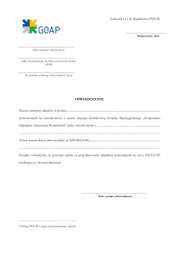 Załącznik nr 1 do Regulaminu PSZOK