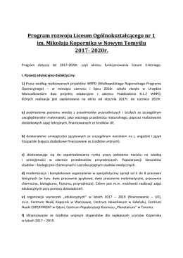Program rozwoju szkoły 2017-2020