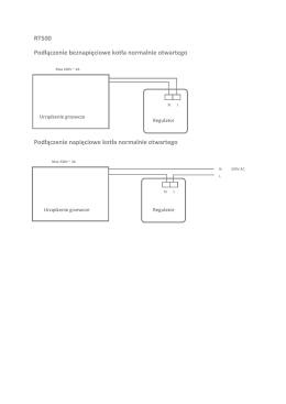 RT500 Podłączenie beznapięciowe kotła normalnie otwartego