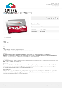 pyralgina 0,5 g 12 tabletek - Apteka internetowa aptekachojna.pl