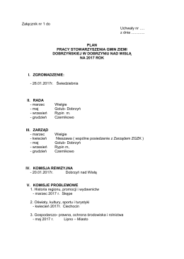 Plan 2017 - Stowarzyszenie Gmin Ziemi Dobrzyńskiej