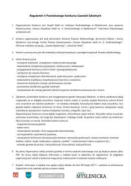 Regulamin konkursu - Zespół Szkół im. Andrzeja Średniawskiego w
