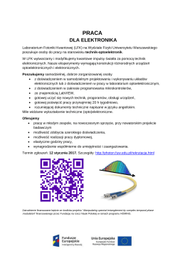 Technik-optoelektronik w programie FNP HOMING