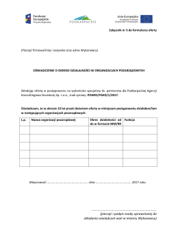 Załącznik Nr 3 - Oświadczenie o okresie działalności