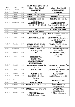 PLAN KOLEDY 2017