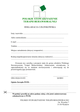 razem raźniej - Polskie Stowarzyszenie Terapii Behawioralnej