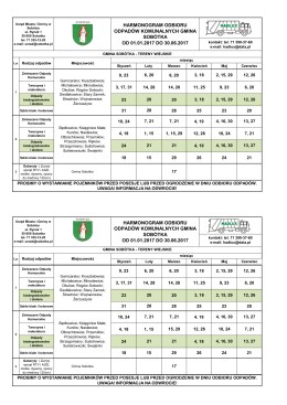 Harmonogram odbioru odpadow komunalnych GMINA SOBOTKA I