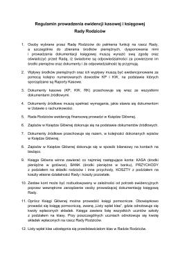 Regulamin prowadzenia ewidencji kasowej i księgowej Rady