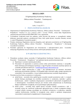 REGULAMIN - Oblicza miłości. Przeszłość – Teraźniejszość