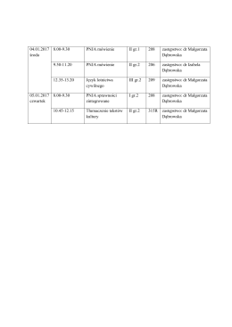 04.01.2017 środa 8.00-9.30 PNJA mówienie II gr.1 208 zastępstwo
