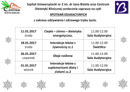 Plakat informacyjny - Szpital Uniwersytecki nr 2 im. dr. Jana Biziela