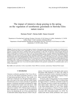 The impact of intensive sheep grazing in the spring on the