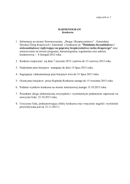 1. Informacja na stronie Stowarzyszenia „Droga i Bezpieczeństwo
