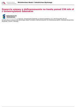 Zawarcie umowy o dofinansowanie na kwotę ponad 236 mln zł z