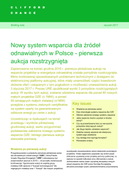 Nowy system wsparcia dla źródeł odnawialnych w