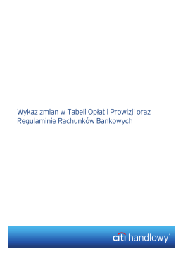 Wykaz zmian od 1 marca 2017 - online.citibank.pl
