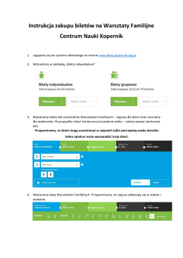 Instrukcja zakupu biletów na Warsztaty Familijne Centrum Nauki