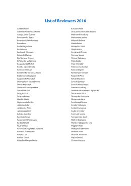 List of Reviewers 2016