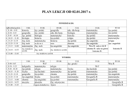 PLAN LEKCJI OD 02.01.2017 r.