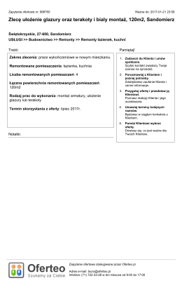 Zlecę ułożenie glazury oraz terakoty i bialy montaż