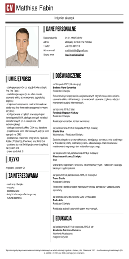 CV - Matthias Fabin