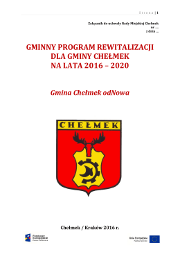 gminny program rewitalizacji dla gminy chełmek na lata 2016