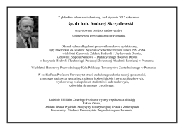 śp. dr hab. Andrzej Skrzydlewski