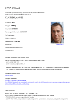 poszukiwani kuciński janusz