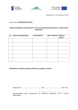 Załącznik nr 6 do formularza oferty Znak sprawy: POWES/PAKD/1