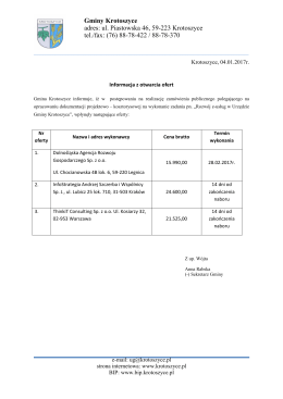 informacja z otwarcia ofert