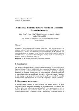 Analytical thermo-electric model of uncooled microbolometer (PDF