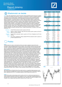 Raport dzienny - Biuro Maklerskie Deutsche Bank Polska