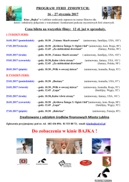 program ferii zimowych