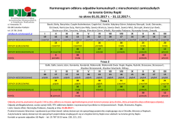 Harmonogram odbioru odpadów komunalnych z