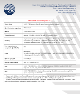 Ostrzeżenie meteorologiczne nr 4