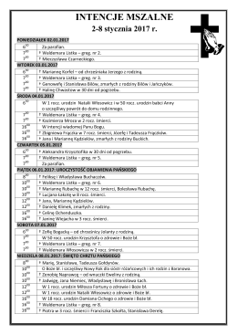 intencje mszalne