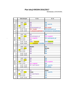 Plan lekcji KROSIN 2016/2017