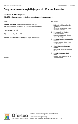 Zlecę zainstalowanie szyb klejonych, ok. 12 sztuk