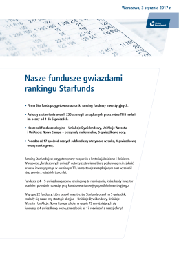 Nasze fundusze gwiazdami rankingu Starfunds