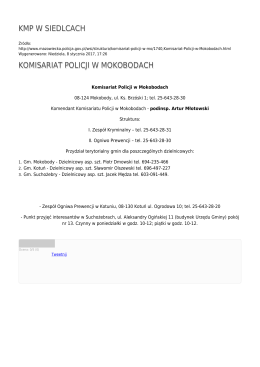 KMP W SIEDLCACH KOMISARIAT POLICJI W MOKOBODACH