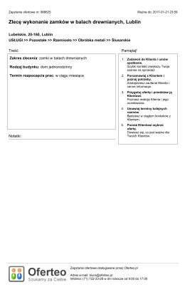 Zlecę wykonanie zamk&oacute;w w balach drewnianych, Lublin