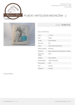 POLSKI SŁOWNIK PIJACKI I ANTOLOGIA BACHICZNA